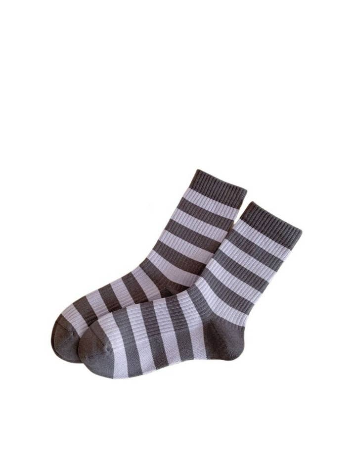Funkyrel® Atzbranding Limited - Wholesale Socks – Women's - Rufia - Minimalist Fresh Stripe Mid-Calf Capsule Socks4