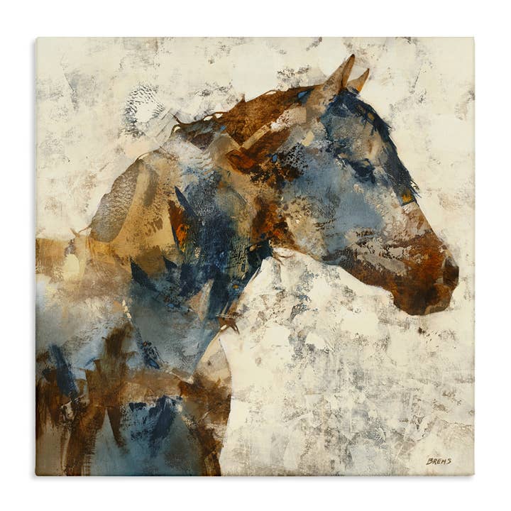 Earthy Abstract Layered Horse Canvas for wholesale by Stupell Industries