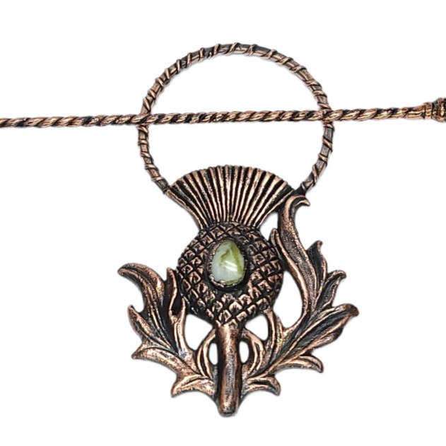 Copper Thistle Hair Pin with Scottish Highland Marble & Amethyst for wholesale by The Wacky Wanderers
