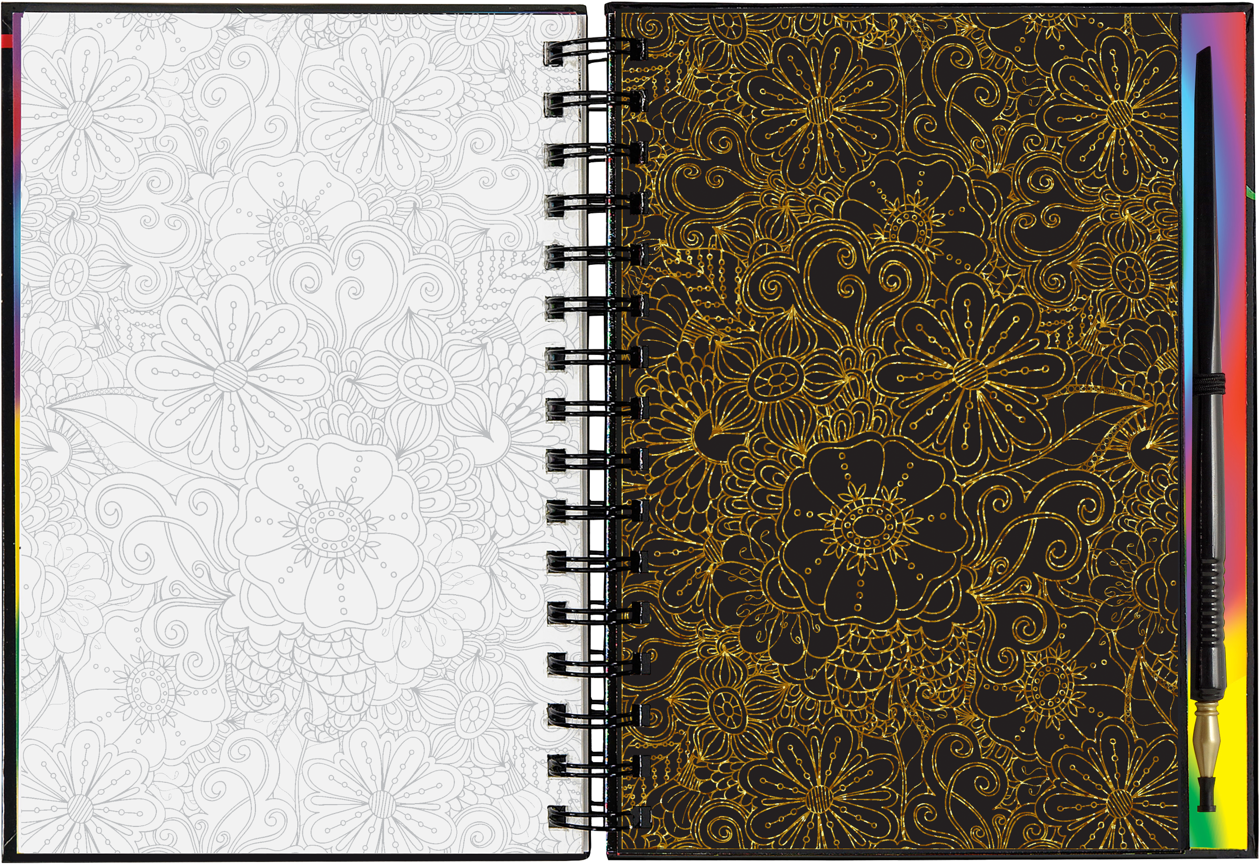 Peter Pauper Press - Vente Carnets de croquis - Extrême ! Fleurs à gratter et à dessiner1