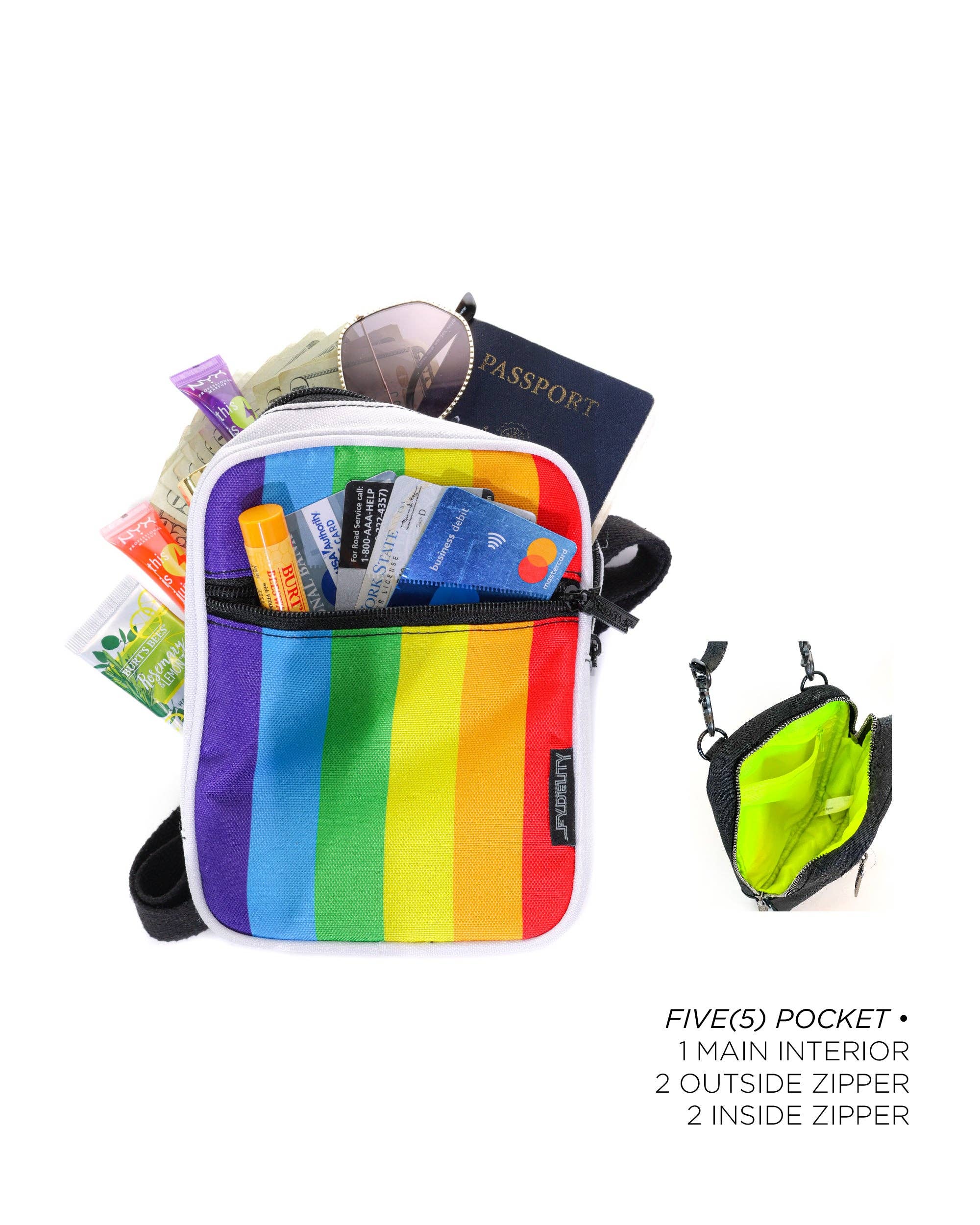 Fydelity - Vendita all'ingrosso Borsa a tracolla - Donna - 88557: Borsa a tracolla Sidekick | RPET riciclato | Rainbow Stripe5