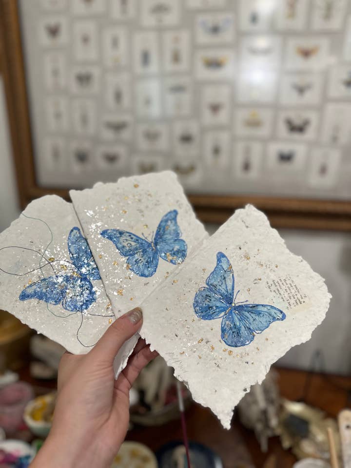 Biglietto di auguri vuoto/Blue Morpho Nature per la vendita all'ingrosso da parte di Alexa K