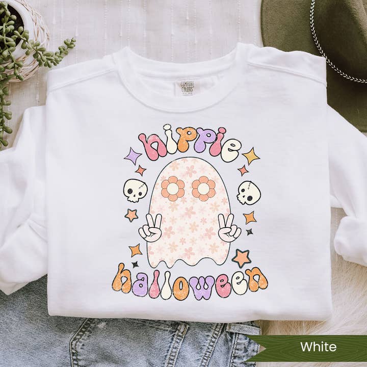 Hippie Halloween Ghost Peace for wholesale by Wildflower Apparel Co.