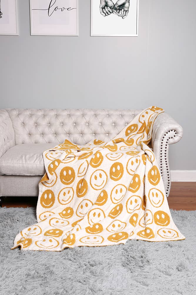 Hana - Wholesale Throw Blanket - Luxury Soft Happy Face Throw Blanket25