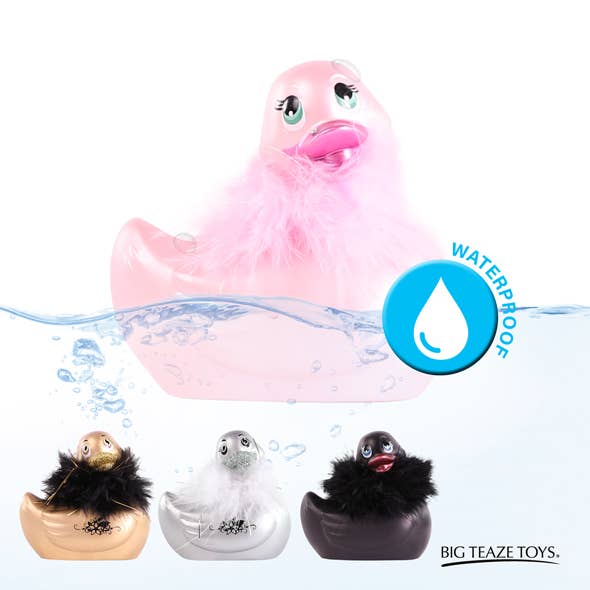 It's the BOMB® - Wholesale Sex Toy - 3 Pink Classic Ducks w/Boa I Rub My Duckie Massager Vibrator4