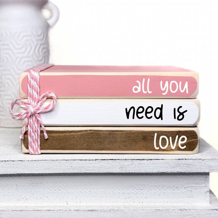 Valentines Day Mini Book Stack | February Tiered Tray Decor for wholesale by Ruaille Buaille Co