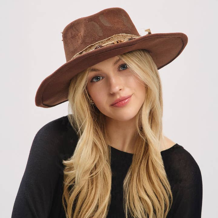 Hana - Wholesale Cowboy Hat - Women's - Rustic Cowgirl with Feather Fedora Hat8