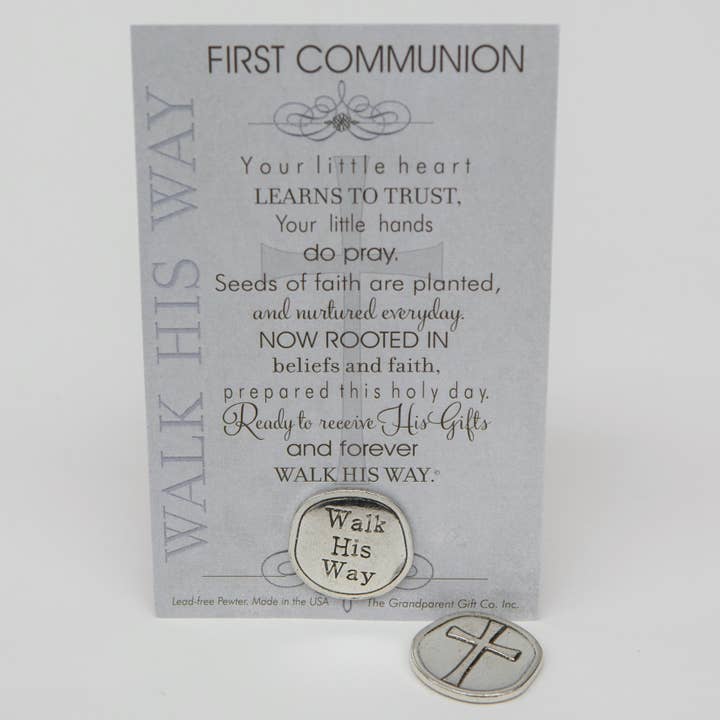 The Grandparent Gift Co. Inc. - Wholesale Keepsake Coin/Token - First Communion Gift: Handmade Pewter Coin 5301