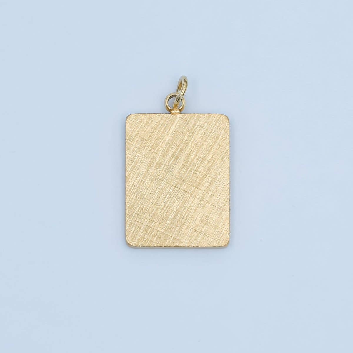 Aim Eternal - Vente Breloques/médailles personnalisées - Pendentif Rectangulaire Minimaliste en Acier Inoxydable 18mm | P6110