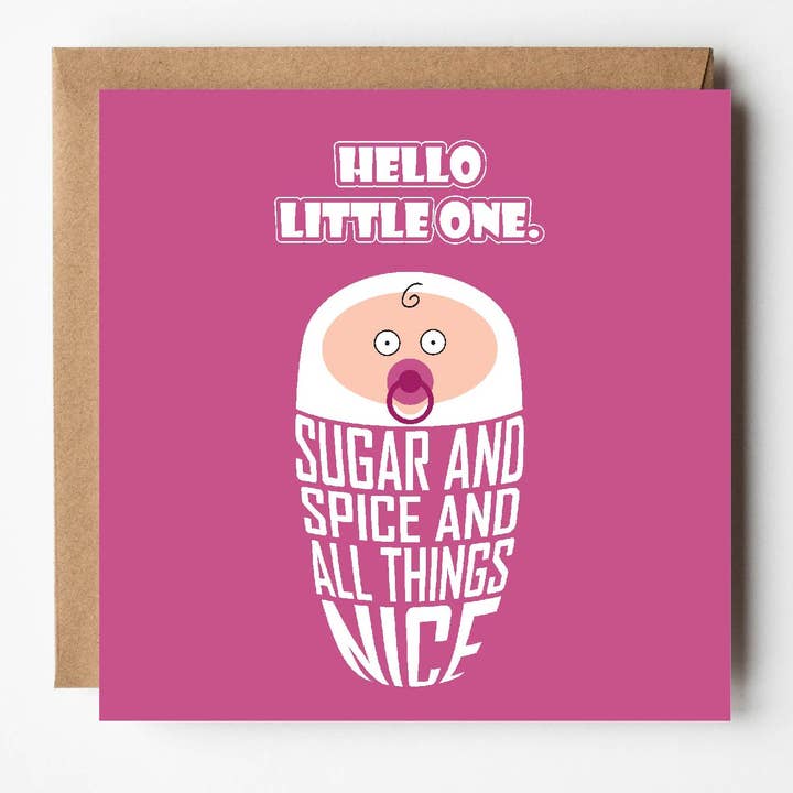 Carte mignonne et émouvante pour nouvelle petite fille | Bonjour petite puce pour la vente par VERSED AID