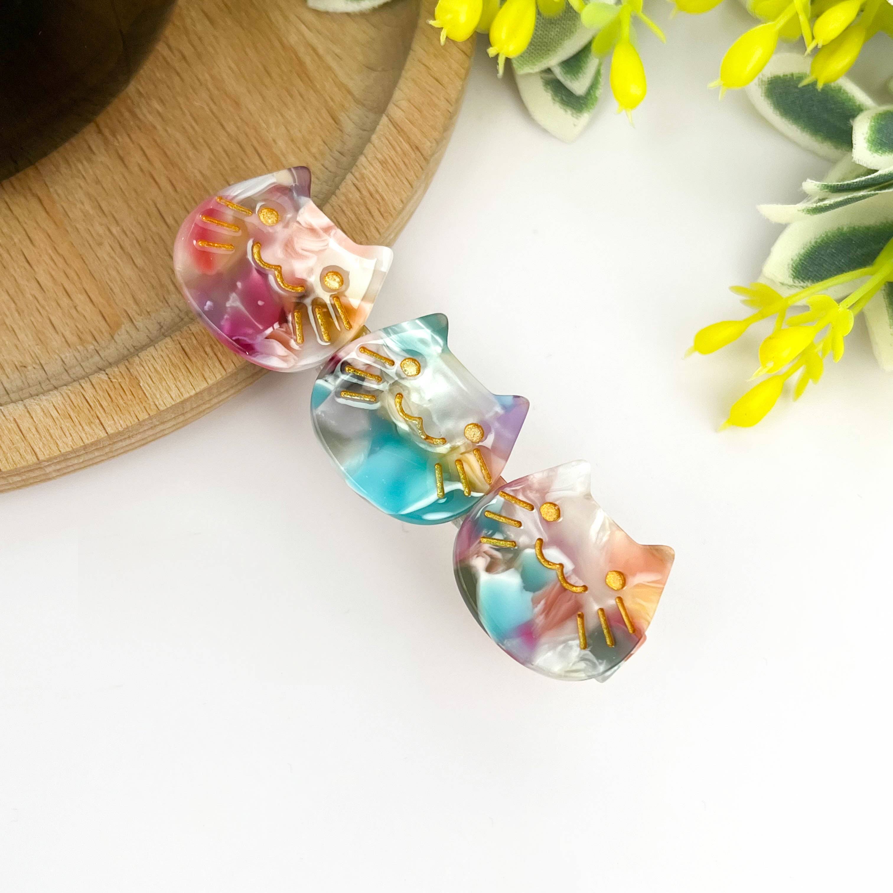 TheDivaSoap - Wholesale Hair Clip - Women's - Acetate Three Kittens Duckbill Clip, Cute Cat Hair Clip5