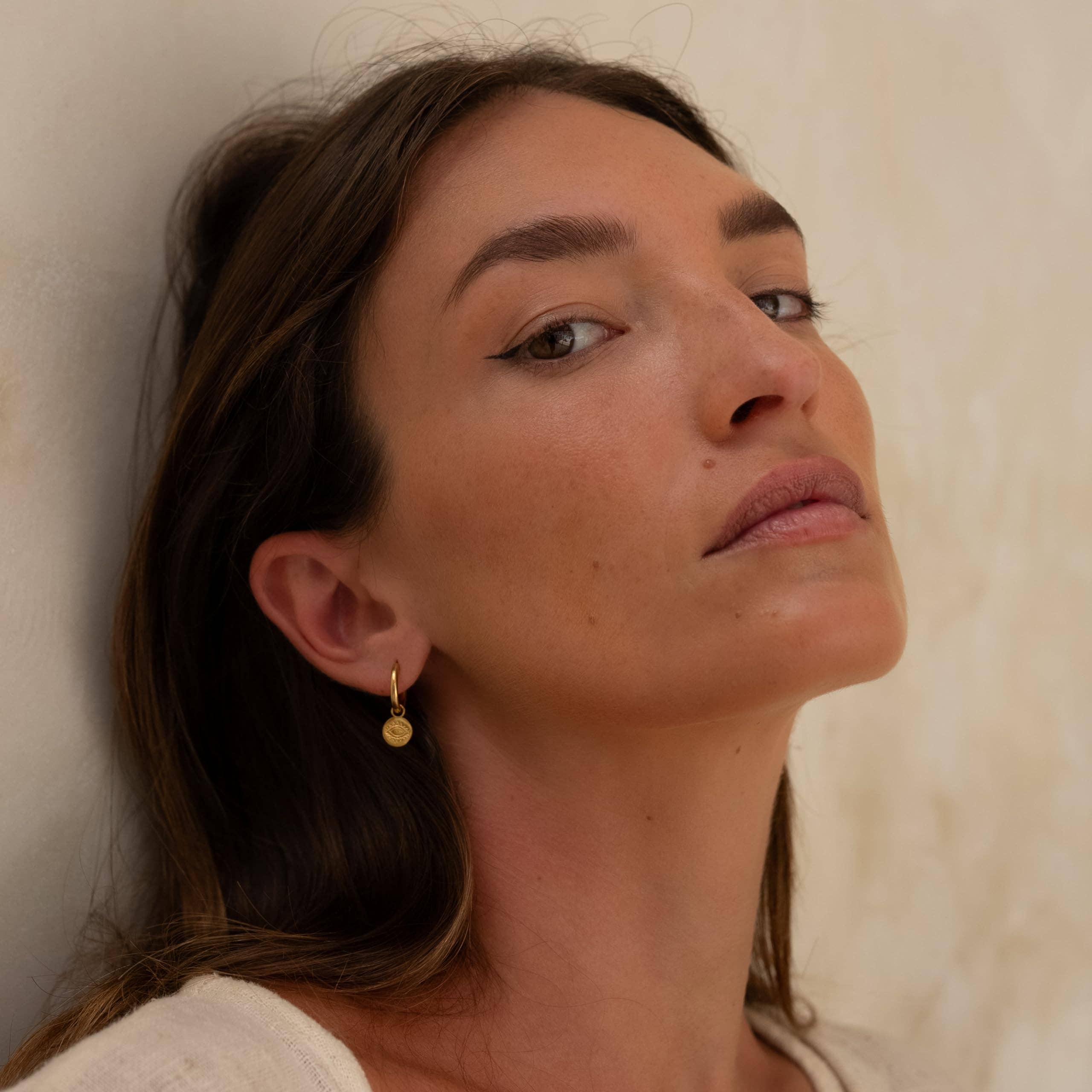 Made By Nami - Wholesale Dangle Earrings - Earrings Eye in Gold, Stud Earrings made of Stainless Steel3