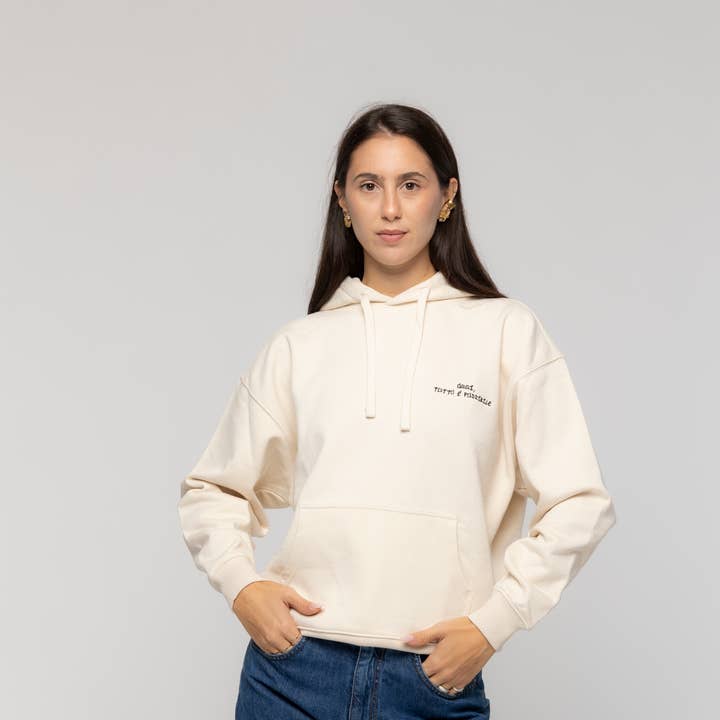 Embroidered Natural Raw Hoodie and other Purchase Wholesale tessuto felpa. Free Returns & Net 60 Terms on Faire trending on Faire.