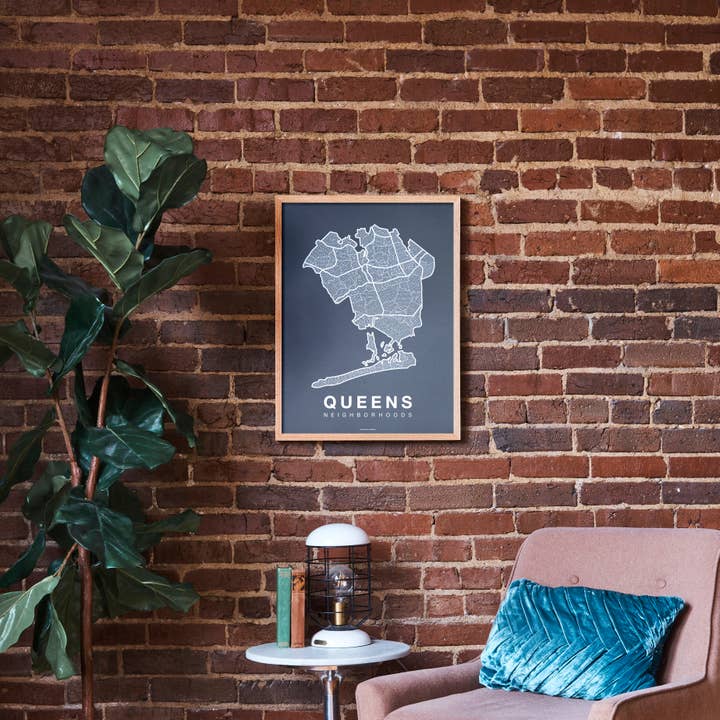 Queens, NY Neighborhood City Map Poster for wholesale by Native Maps