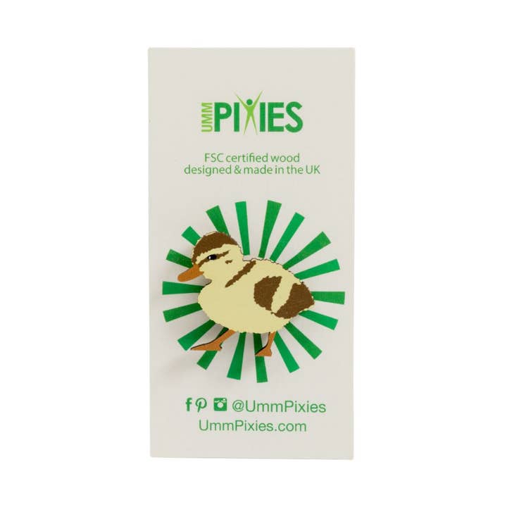 Spilla in legno a forma di pulcino per la vendita all'ingrosso da parte di UmmPixies