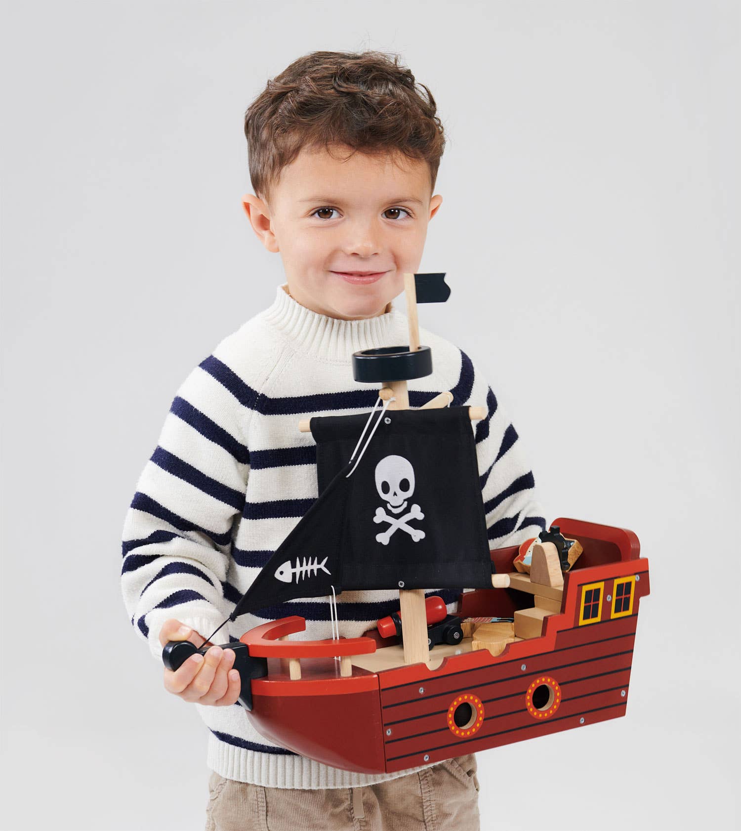 ThreadBear Design UK/EU - Wholesale Wood Toy - Kids - Mentari Fishbones Pirate Ship3