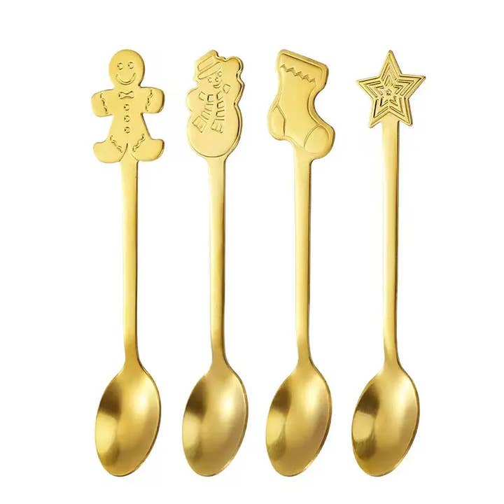 Sostraw & SmartThings - Wholesale Table Spoon (Cutlery) - Set of 4 Christmas Spoons - 4 colors1
