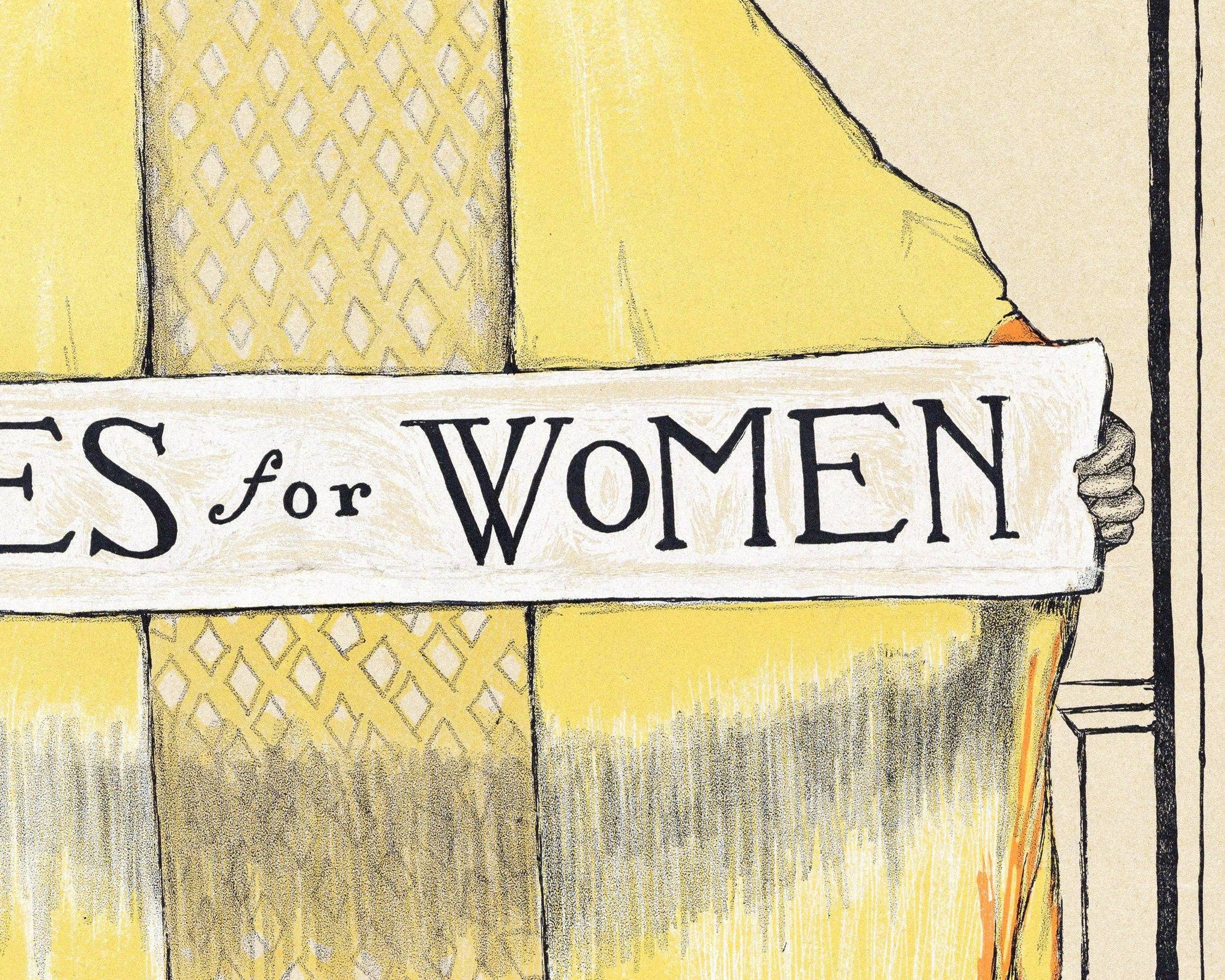 Rock Paper Scissors Wall Art - Wholesale Art Print - Votes for Women vintage print | Suffragette movement| Art nouveau wall decor | Historical political painting | Feminism in art4