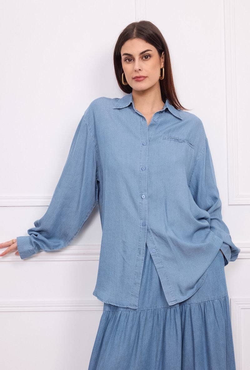 Lyocell denim blue shirt - Orice for wholesale on Faire1