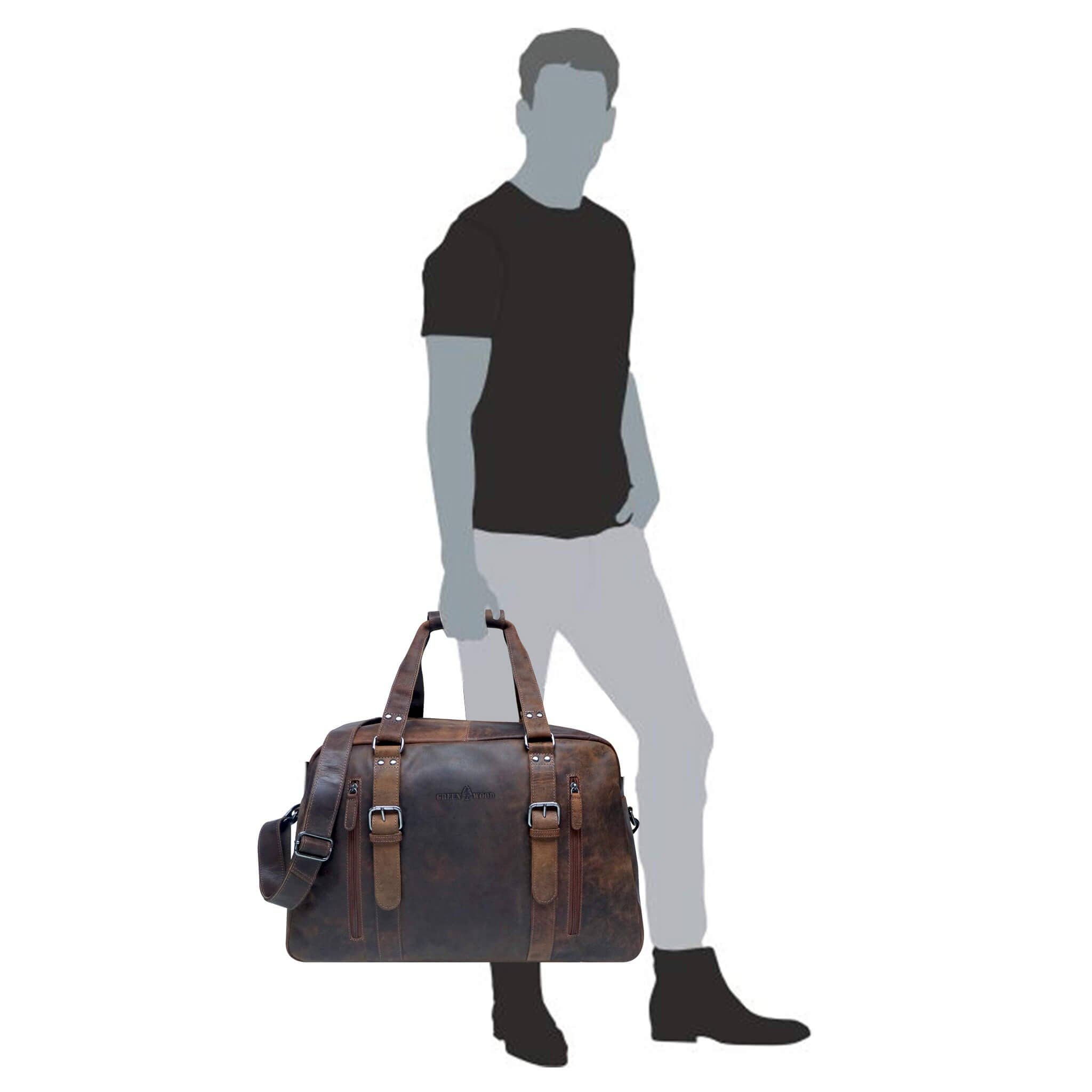 Greenwood - Wholesale Weekender Bag - Unisex - Rudy leather weekender men's duffle bag hand luggage women vint14