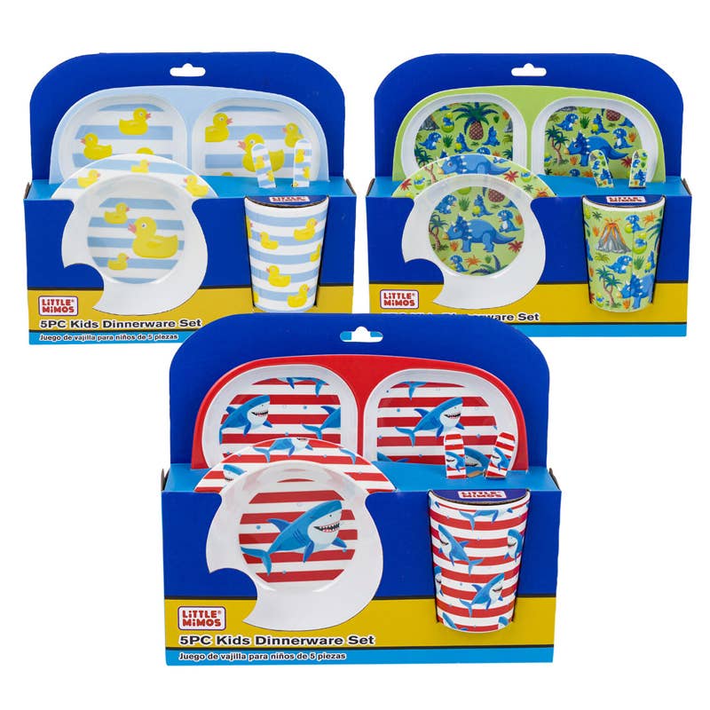 Deluxe Import Trading - Wholesale Dinnerware Set - Kids & Baby - Little Mimos 5pc Kids Dinnerware Set Assorted0