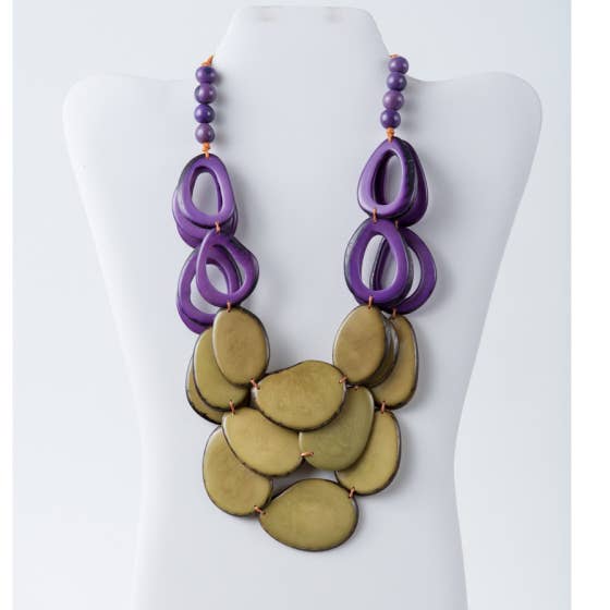 TaguArtsy - Wholesale Bib Necklace - Remy – Vibrant Tagua Necklace with Loop Accents4