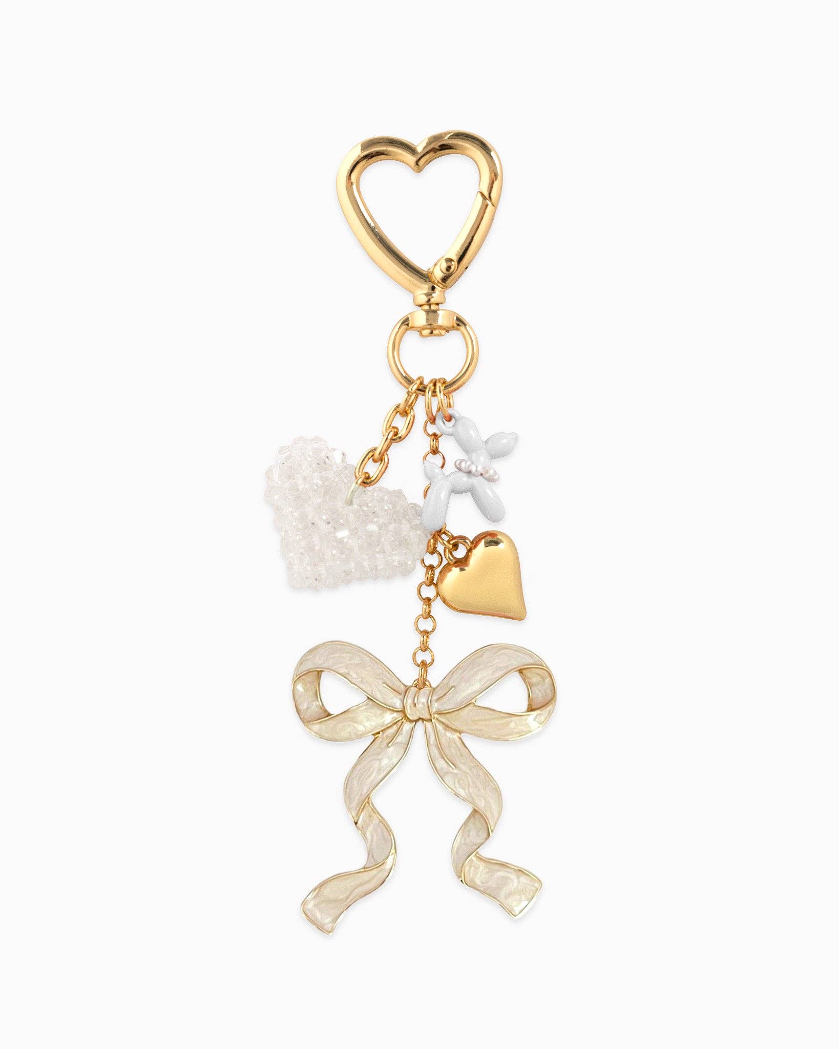 Sessori - Wholesale Keychain – Women's - Sweet Bow with Beaded Heart Bag Charm1