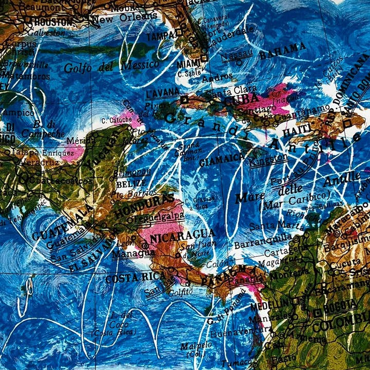 Caribische kaart | Mario Schifano voor wholesale door Arte Focus