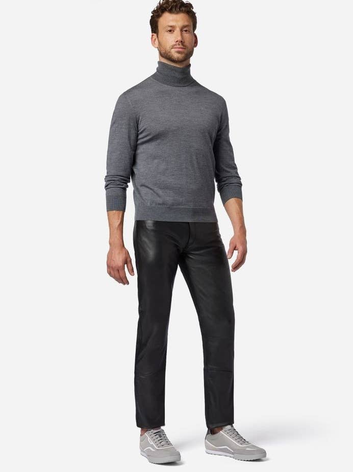 Pantaloni in pelle da uomo No. 3 TR jeans - pelle di agnello premium per la vendita all'ingrosso da parte di Ricano