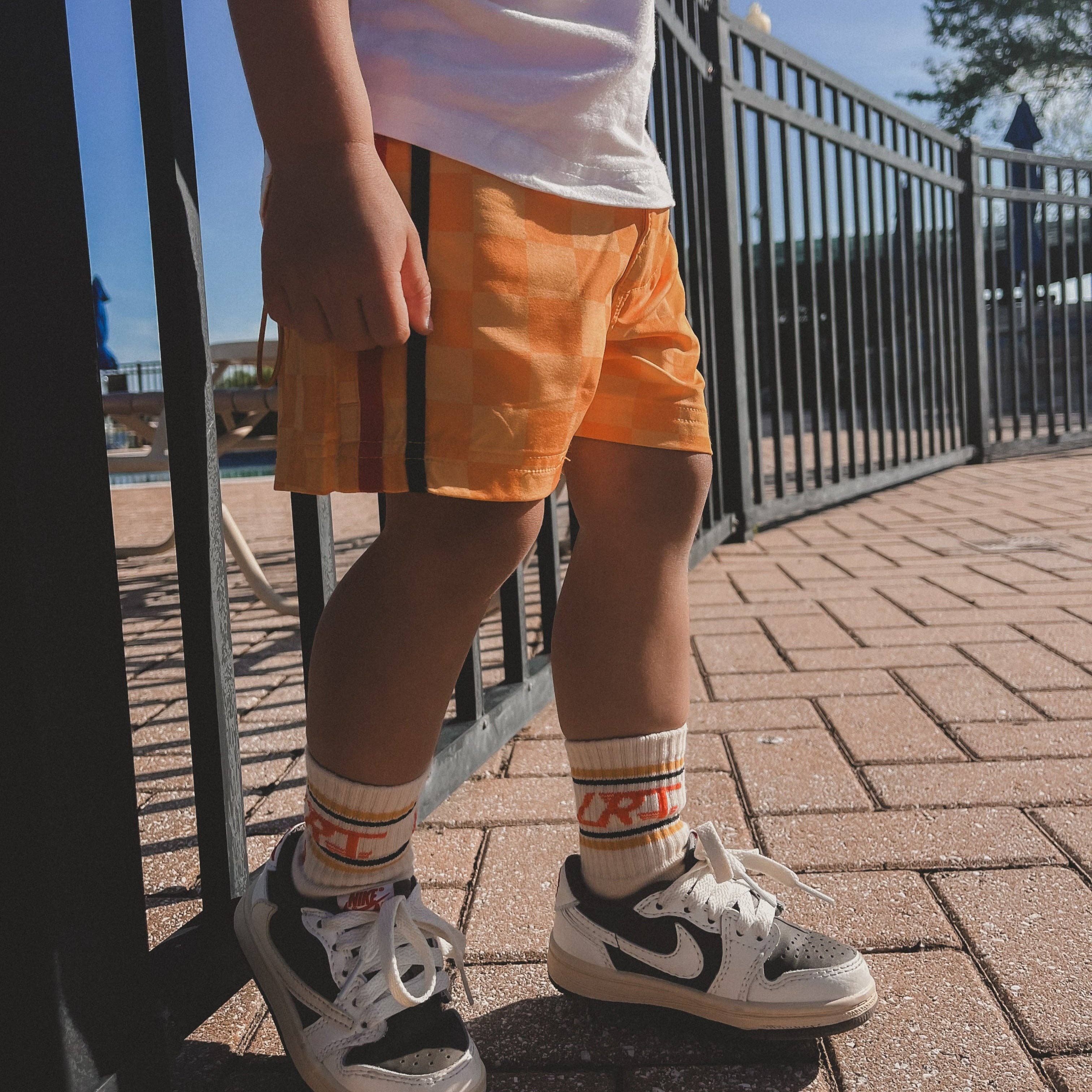 Little Rad Things - Wholesale Shorts - Kids - [PRE-ORDER] RETRO-WAVE HYBRID BOARD SHORT - YELLOW2