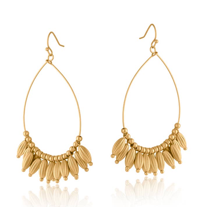 VITTORIA SEED OVERSIZED MATTE EARRINGS for wholesale by Big Metal London