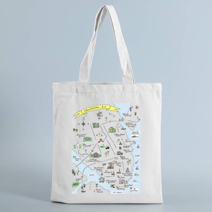 Charleston, SC Tote Bag for wholesale by The Write Occasion Calligraphy