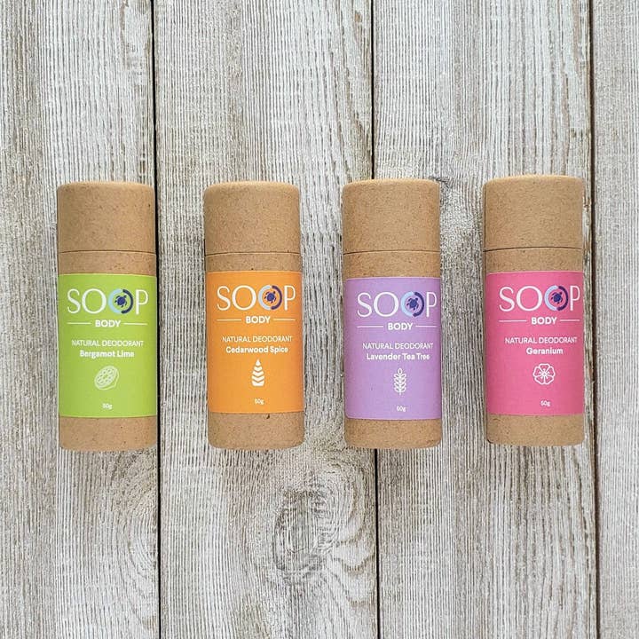 Aluminum-free, vegan, natural deodorants for wholesale by SOOP