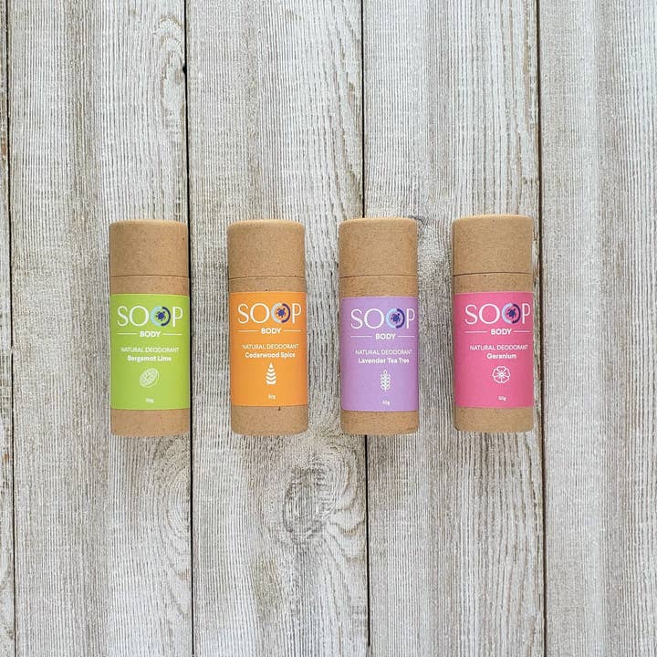 Déodorants naturels végétaliens sans aluminium pour la vente par SOOP