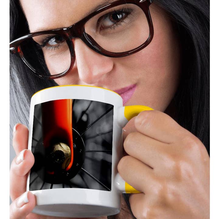 3dRose - Wholesale Coffee mug - 3dRose, Selective color photograph of a bicycle wheel with a bokeh background., Mug1