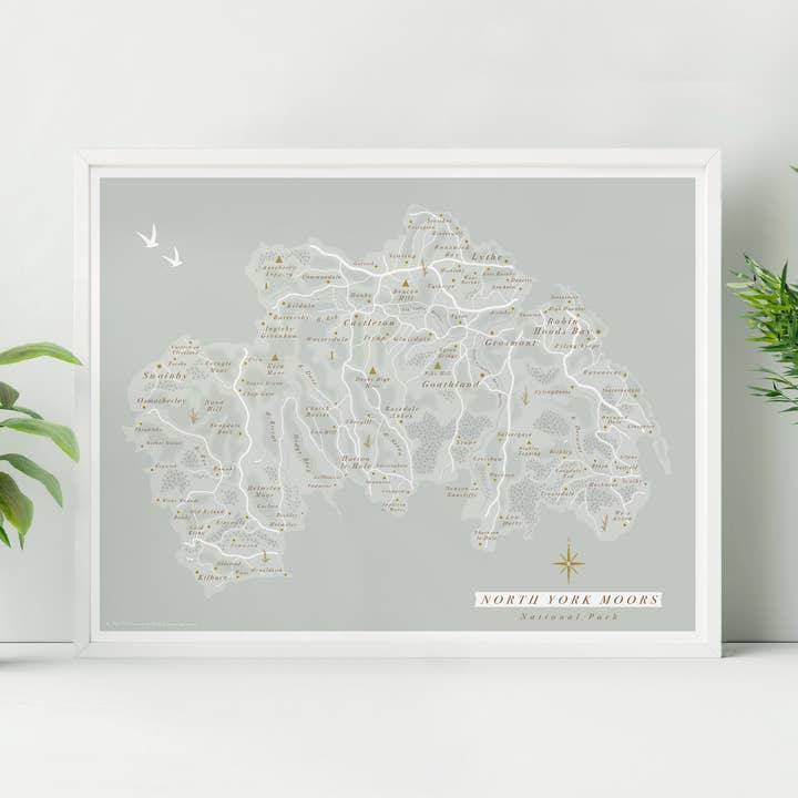 North York Moors National Park Map Print for wholesale by Britain Illustrated