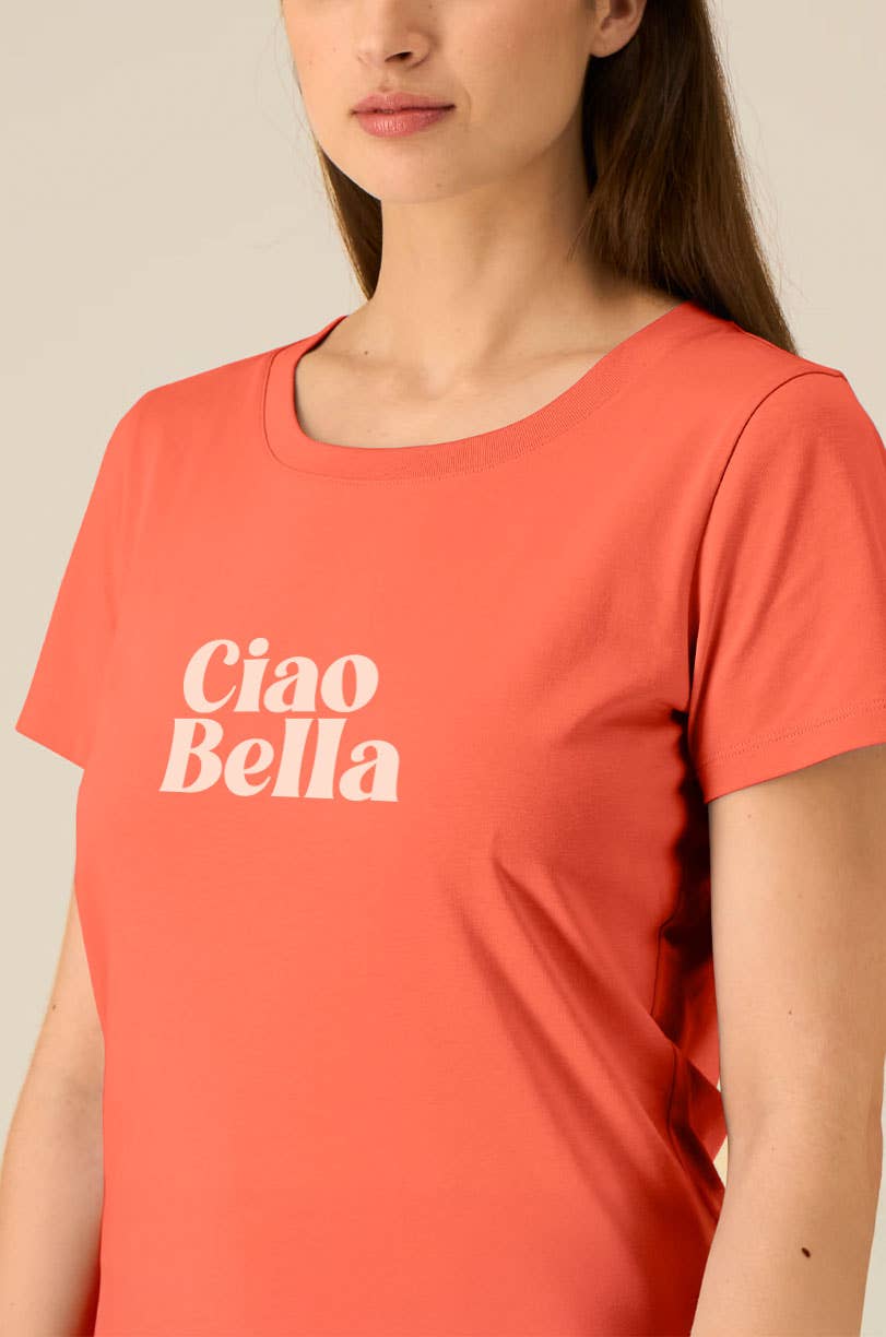 Fiesta Ciao Bella dames T-shirt van 100% biologisch katoen voor groothandel op Faire1