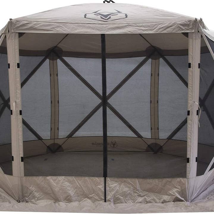 ShipItFurniture - Wholesale Tent - Tentsâ„¢, G6 6-Sided Portable Gazebo, Easy Pop-Up Hub Screen Tent, Waterproof, UV Resistant, 8-Person & Table, Desert Sand, 86" X 124" X 124", GG601DS