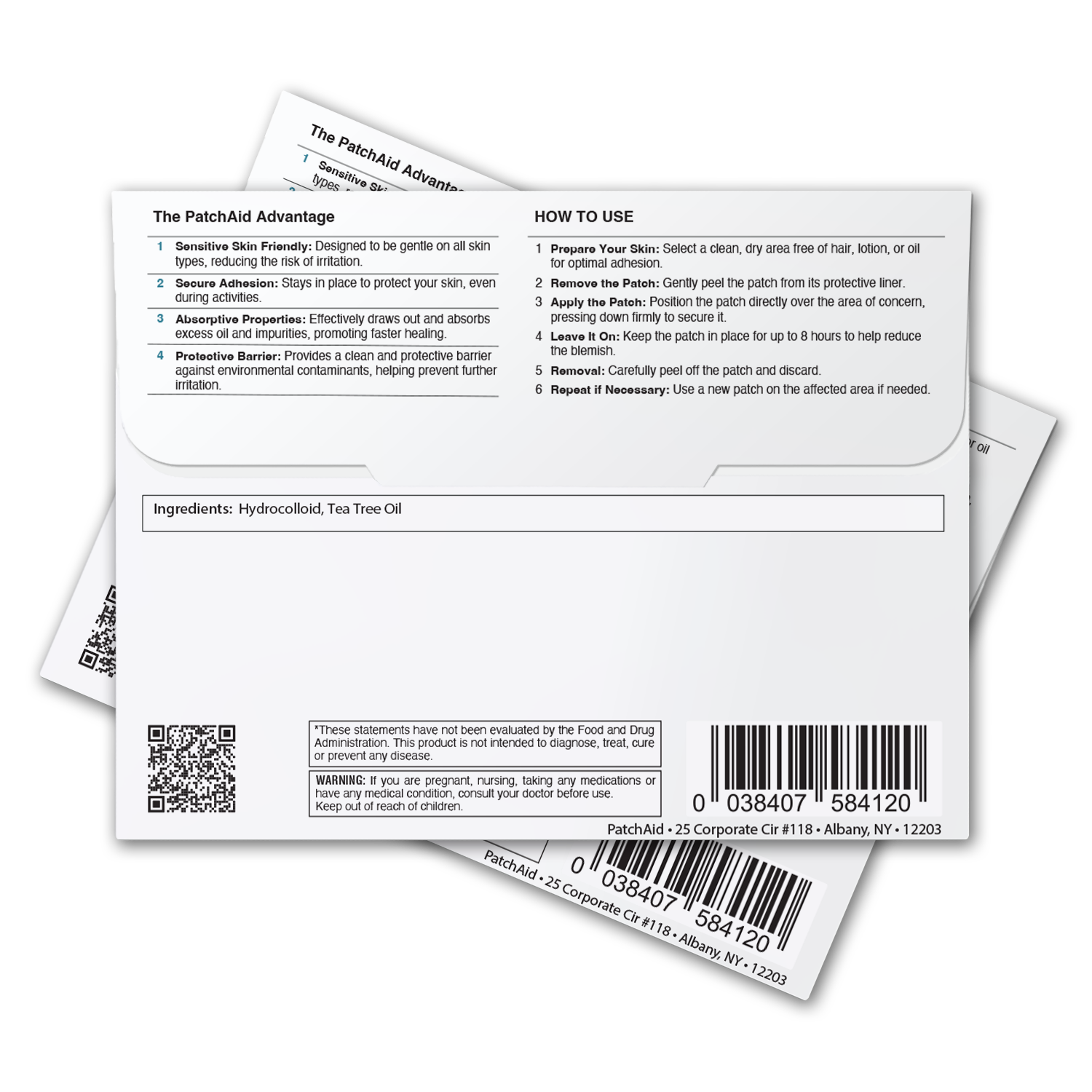 PatchAid - Wholesale Acne/Hydrocolloid Patch - Pimple Patch Ultra - Invisible with Tapered Edges1