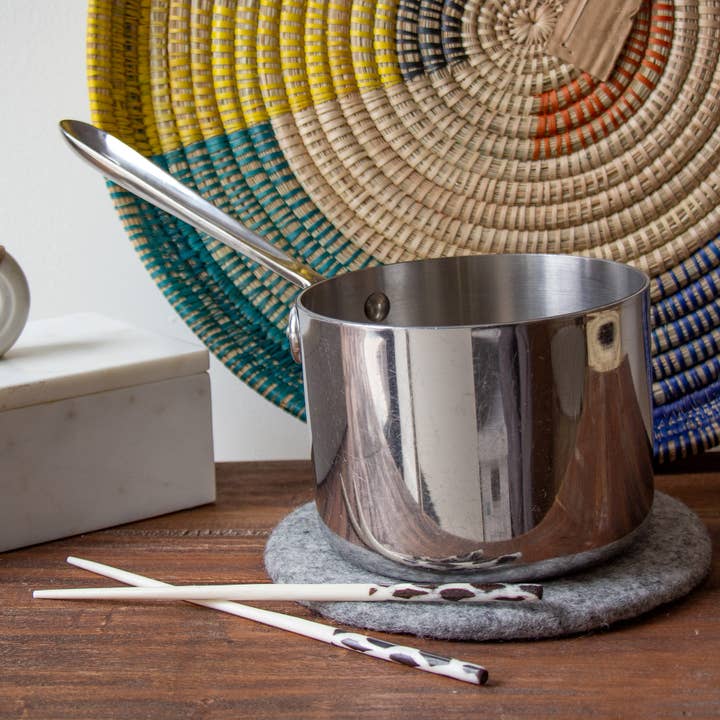 Global Crafts - Vente Dessous-de-plat - Sous-plat en feutre fait main : gris chiné1