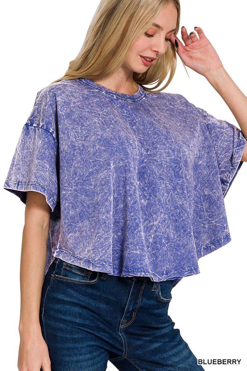 42POPS – wholesale T-shirt – women's – "._ SI-25351 Vintage Washed Short Sleeve Top As shown50