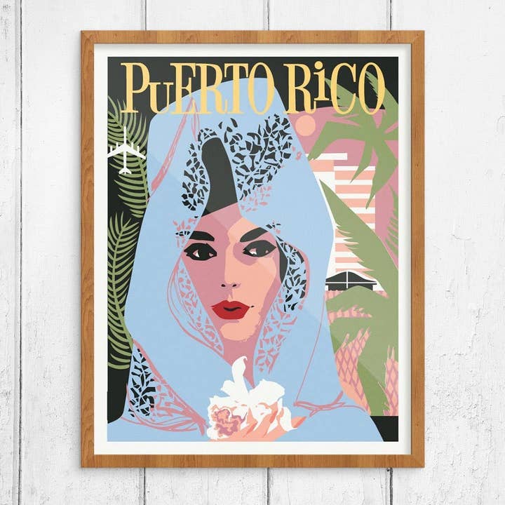 8" x 10 Puerto Rico Travel Poster for wholesale by Fridgedoor