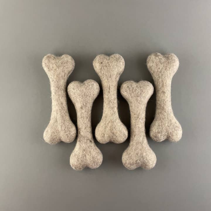 Pawsome Pet Toys - Vente Jouet – chien - Jouet os en laine feutrée pour chien, parfait pour jouer en intérieur, UN PIÈCE3