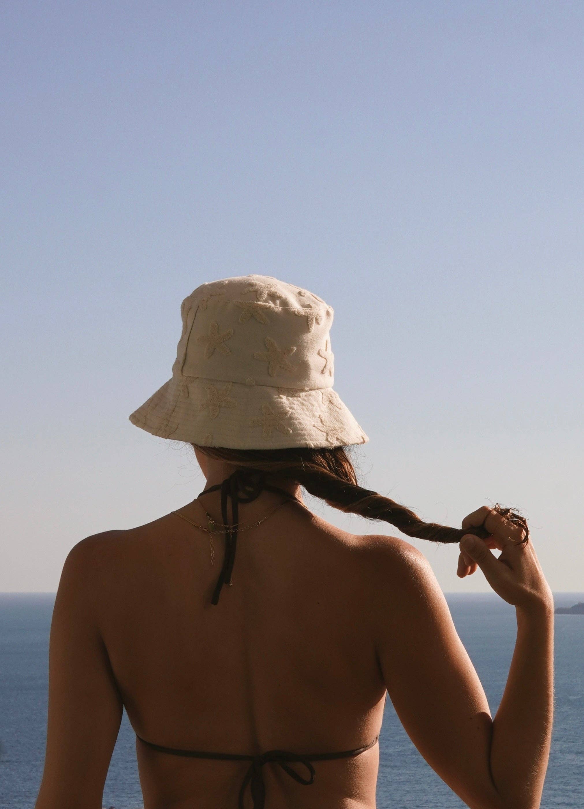 Cream Starfish Stoff-Bucket Hat für den Großhandel auf Faire1