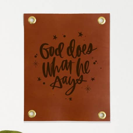 Bannière en cuir personnalisée 8x10 pour la vente par Crew + Co