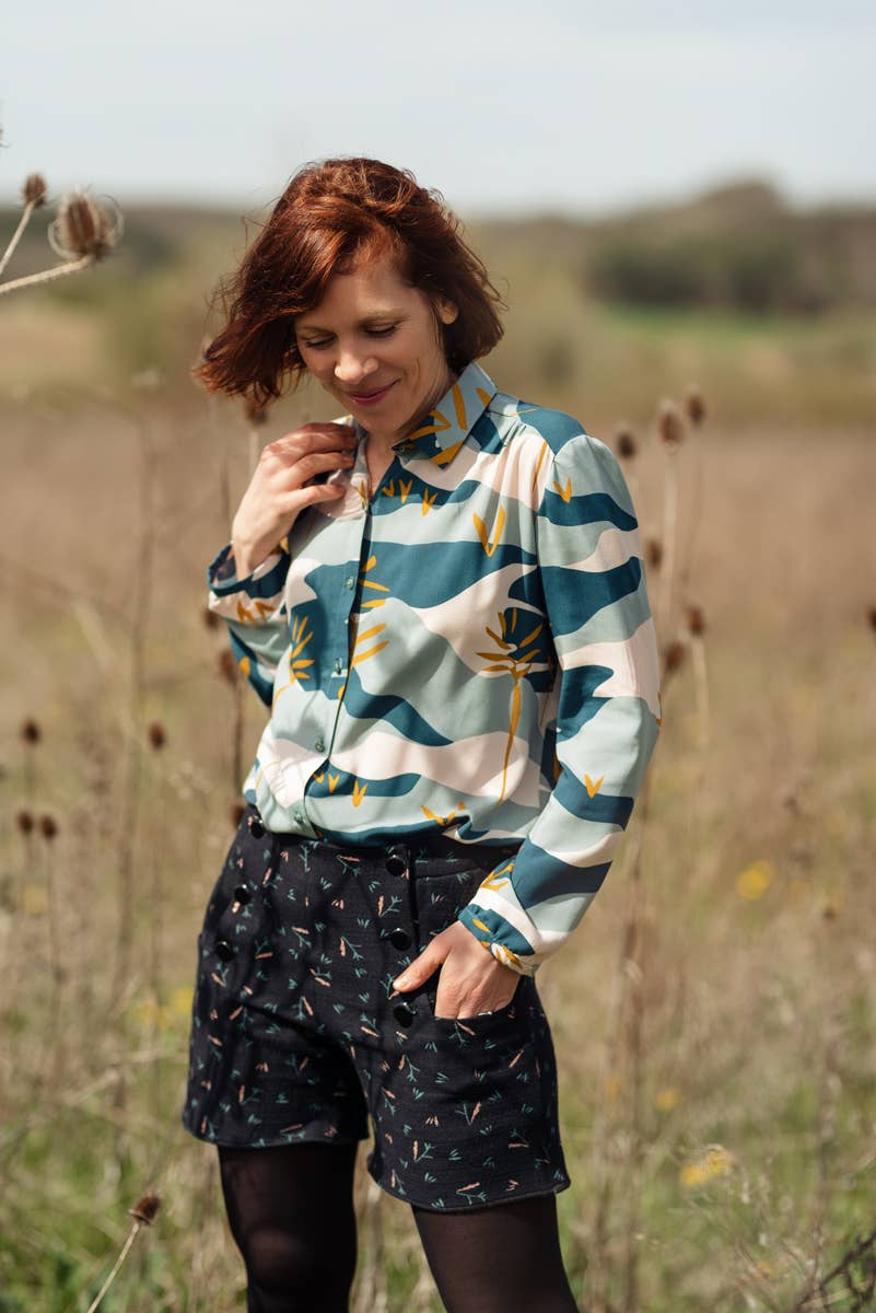 Eglantine et Zoé - Wholesale Fabric - Solis Green Viscose Poplin Fabric8