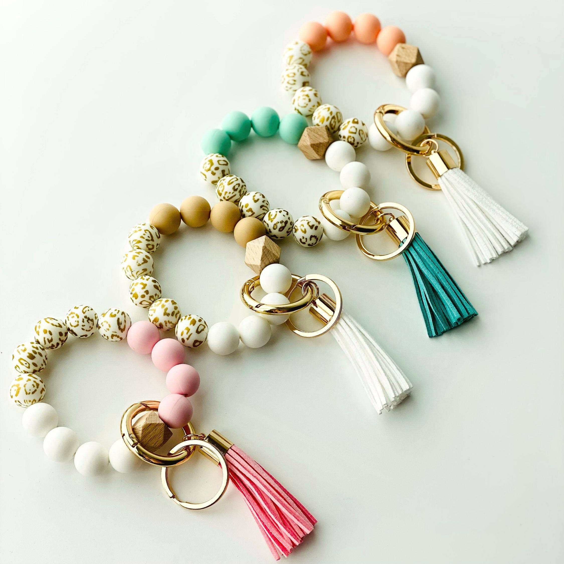 Silicone Bead Key Ring Bracelet - Keychain Wristlet with Tassel lovely, Car Keys  Chains Coil Bracelet for Women & Girls | Walmart Canada