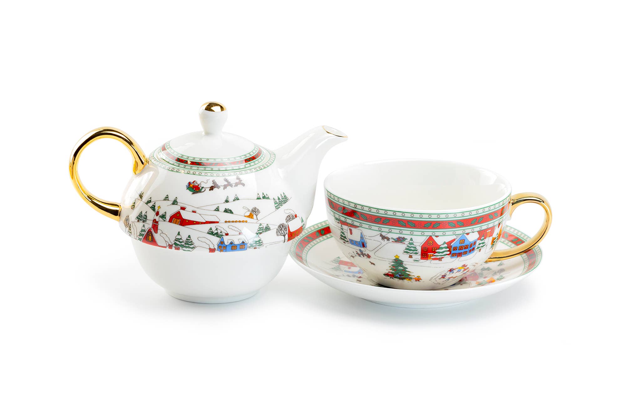 Grace Teaware - Wholesale Tea Set - Holiday Winter Wonderland Tea For One Set2