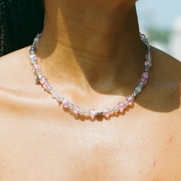 Pink Princess - Agate & Rose Quartz Necklace for wholesale by UR JEWLZZ