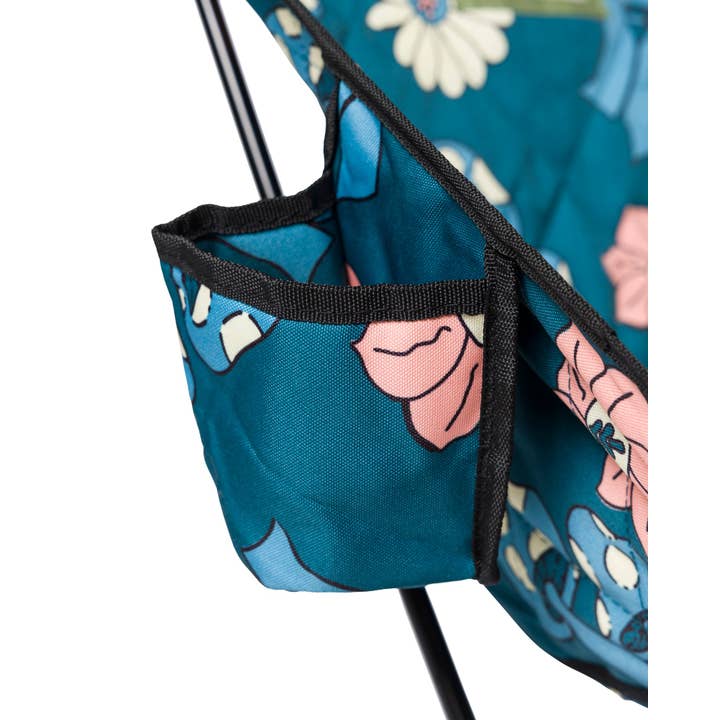 Dusty Teal Shrooms Quilted Packable Camp Chair for wholesale on Faire